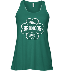 Patrick's Day Shamrock For Denver Broncos Fans Racerback Tank - kambletee