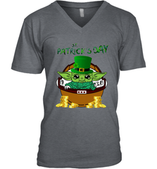 Baby Yoda The Mandalorian Happy St Patrick's Day Men's V-Neck - kambletee