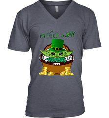 Baby Yoda The Mandalorian Happy St Patrick's Day Men's V-Neck - kambletee