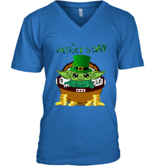 Baby Yoda The Mandalorian Happy St Patrick's Day Men's V-Neck - kambletee