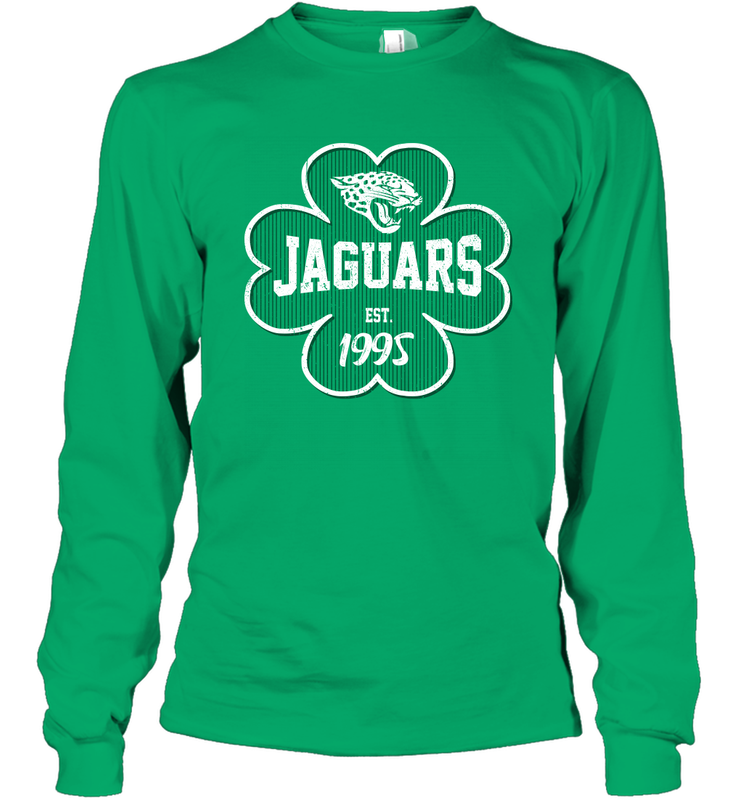 Patrick's Day Shamrock For Jacksonville Jaguars Fans Long Sleeve T-Shirt - kambletee