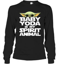 Baby Yoda Is My Spirit Animal Long Sleeve T-Shirt - kambletee