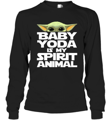 Baby Yoda Is My Spirit Animal Long Sleeve T-Shirt - kambletee