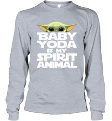 Baby Yoda Is My Spirit Animal Long Sleeve T-Shirt - kambletee