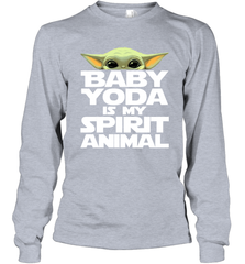 Baby Yoda Is My Spirit Animal Long Sleeve T-Shirt - kambletee