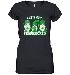 Gnomes let's get shamrocked St. Patrick's day Women's V-Neck - kambletee