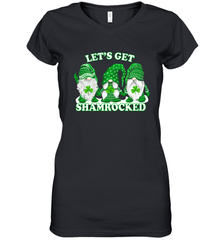 Gnomes let's get shamrocked St. Patrick's day Women's V-Neck - kambletee