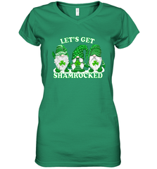 Gnomes let's get shamrocked St. Patrick's day Women's V-Neck - kambletee