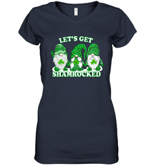 Gnomes let's get shamrocked St. Patrick's day Women's V-Neck - kambletee