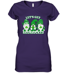 Gnomes let's get shamrocked St. Patrick's day Women's V-Neck - kambletee