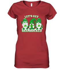 Gnomes let's get shamrocked St. Patrick's day Women's V-Neck - kambletee