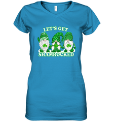 Gnomes let's get shamrocked St. Patrick's day Women's V-Neck - kambletee