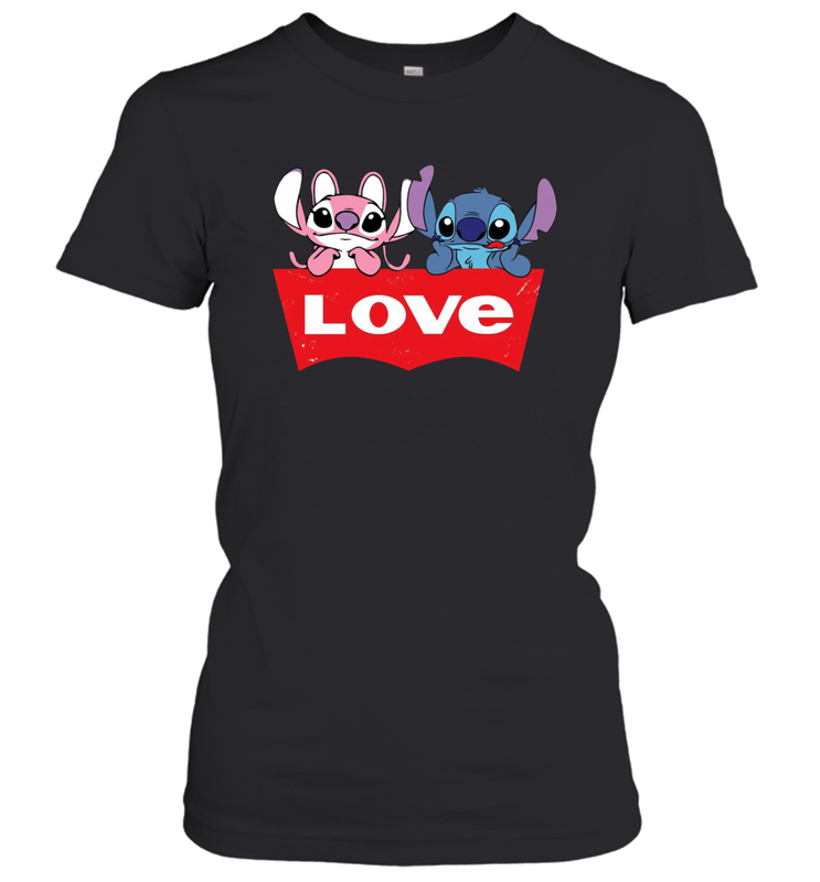 Stitch and Angel love Levi's logo Women's T-Shirt - kambletee
