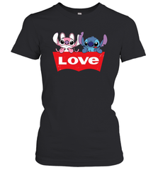 Stitch and Angel love Levi's logo Women's T-Shirt - kambletee