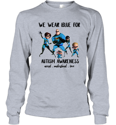 We Wear Blue For Autism Awareness Accept Long Sleeve T-Shirt - kambletee