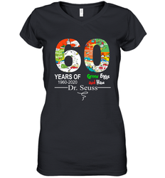 60 years of 1960 2020 Green Eggs and Ham Dr. Seuss Women's V-Neck - kambletee