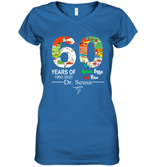 60 years of 1960 2020 Green Eggs and Ham Dr. Seuss Women's V-Neck - kambletee