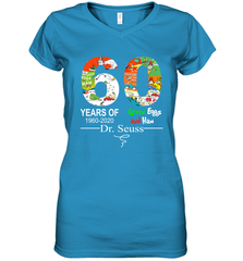 60 years of 1960 2020 Green Eggs and Ham Dr. Seuss Women's V-Neck - kambletee