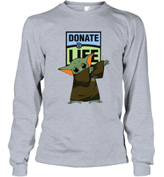 Baby Yoda Dabbing Donate Life Long Sleeve T-Shirt - kambletee