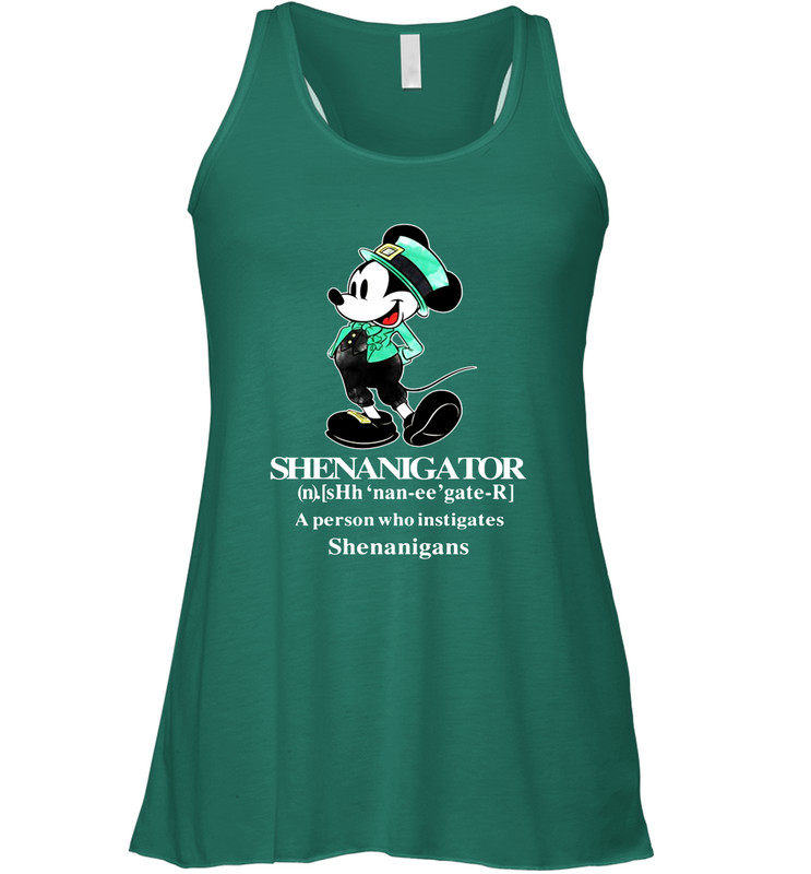 Mickey St Patricks day Shenanigator define Racerback Tank - kambletee