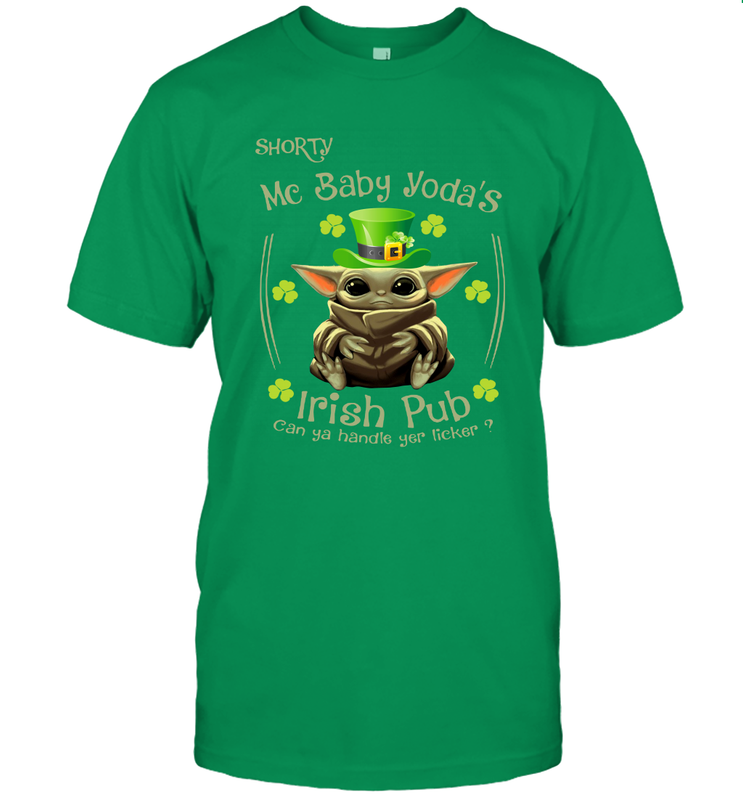 Shorty Mc Baby Yoda Irish Pub Can Ya Handle Yer LickerPatricks Day Men's T-Shirt - kambletee