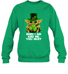 Baby Yoda hug Irish I am kiss me you must Sweatshirt - kambletee