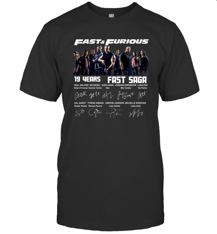 Fast and Furious 19 years Fast Saga signature Men's T-Shirt - kambletee