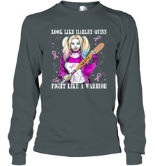 Harley Quinn Fight Like A Warrior Cancers Awareness Long Sleeve T-Shirt - kambletee