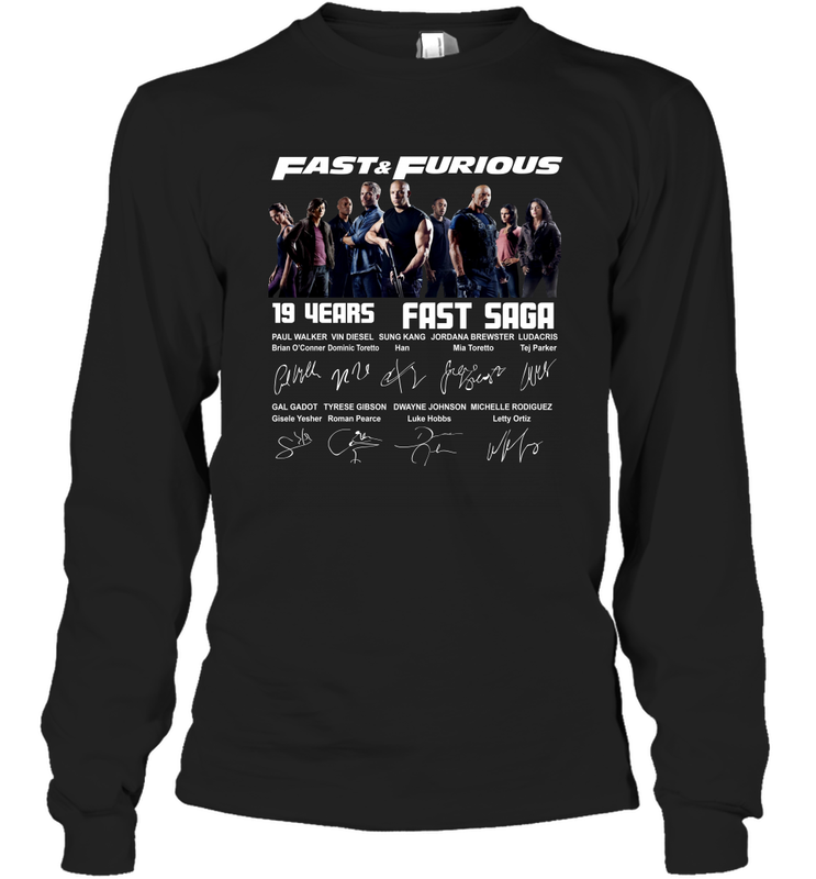 Fast and Furious 19 years Fast Saga signature Long Sleeve T-Shirt - kambletee