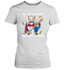 Harley Quinn Fight Like A Warrior Bladder Cancer Awareness Women's T-Shirt - kambletee