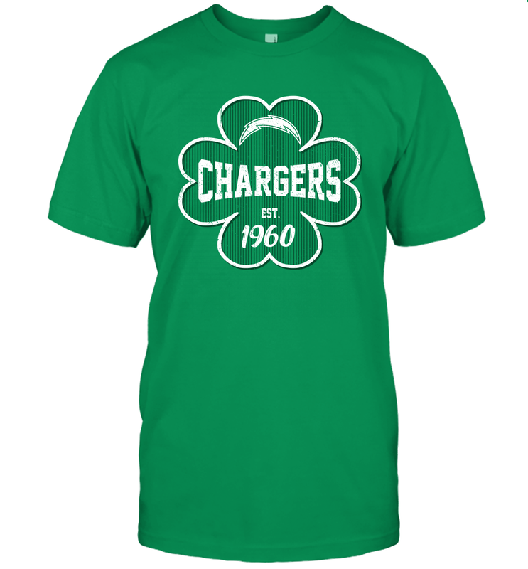 Patrick's Day Shamrock For Los Angeles Chargers Fans Men's T-Shirt - kambletee