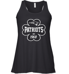 Patrick's Day Shamrock For New England Patriots Fans Racerback Tank - kambletee