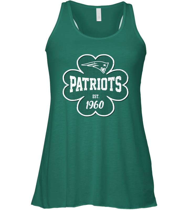 Patrick's Day Shamrock For New England Patriots Fans Racerback Tank - kambletee