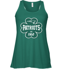 Patrick's Day Shamrock For New England Patriots Fans Racerback Tank - kambletee