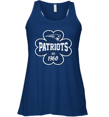 Patrick's Day Shamrock For New England Patriots Fans Racerback Tank - kambletee