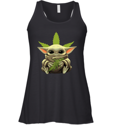 Baby Yoda hug weed Racerback Tank - kambletee