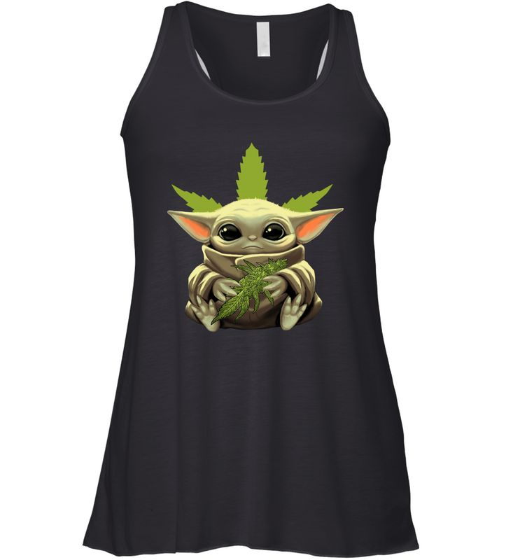 Baby Yoda hug weed Racerback Tank - kambletee