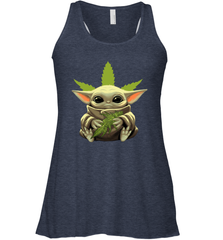 Baby Yoda hug weed Racerback Tank - kambletee