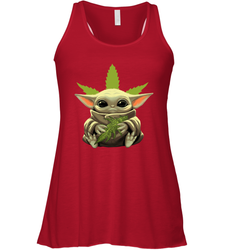 Baby Yoda hug weed Racerback Tank - kambletee
