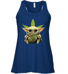 Baby Yoda hug weed Racerback Tank - kambletee