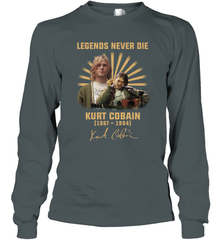 Legends never die Kurt Cobain 1967 1994 signature Long Sleeve T-Shirt - kambletee