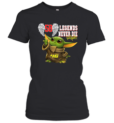Baby Yoda Valentino Rossi Legends Never Die Women's T-Shirt - kambletee