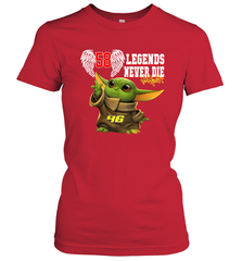 Baby Yoda Valentino Rossi Legends Never Die Women's T-Shirt - kambletee