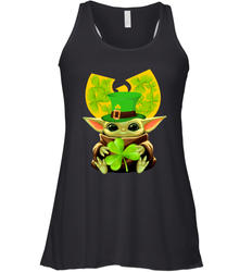 Wu Tang Clan baby Yoda hug Irish clover Racerback Tank - kambletee