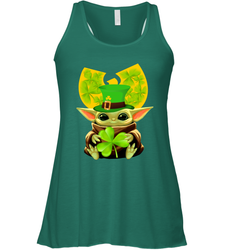 Wu Tang Clan baby Yoda hug Irish clover Racerback Tank - kambletee