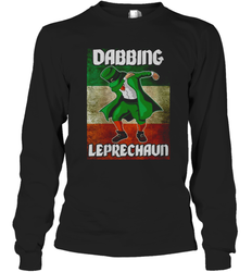 St Patricks Day Irish Dabbing Leprechaun Long Sleeve T-Shirt - kambletee