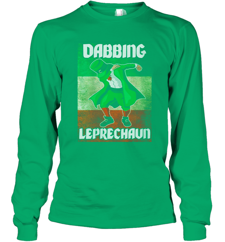 St Patricks Day Irish Dabbing Leprechaun Long Sleeve T-Shirt - kambletee
