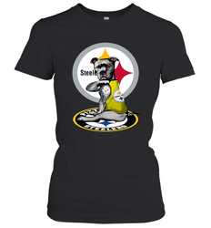 Pitbull Rottweiler I Love Pittsburgh Steelers Women's T-Shirt - kambletee