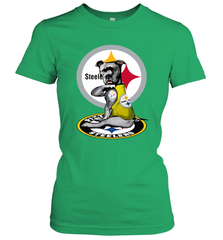 Pitbull Rottweiler I Love Pittsburgh Steelers Women's T-Shirt - kambletee