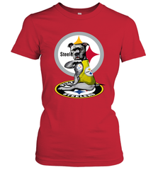 Pitbull Rottweiler I Love Pittsburgh Steelers Women's T-Shirt - kambletee